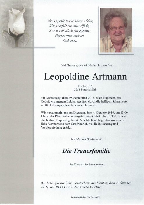 Leopoldine Artmann