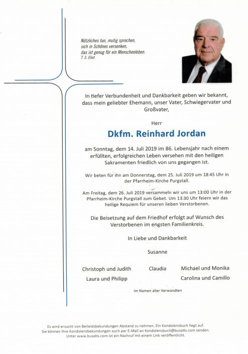 Dkfm. Reinhard Jordan